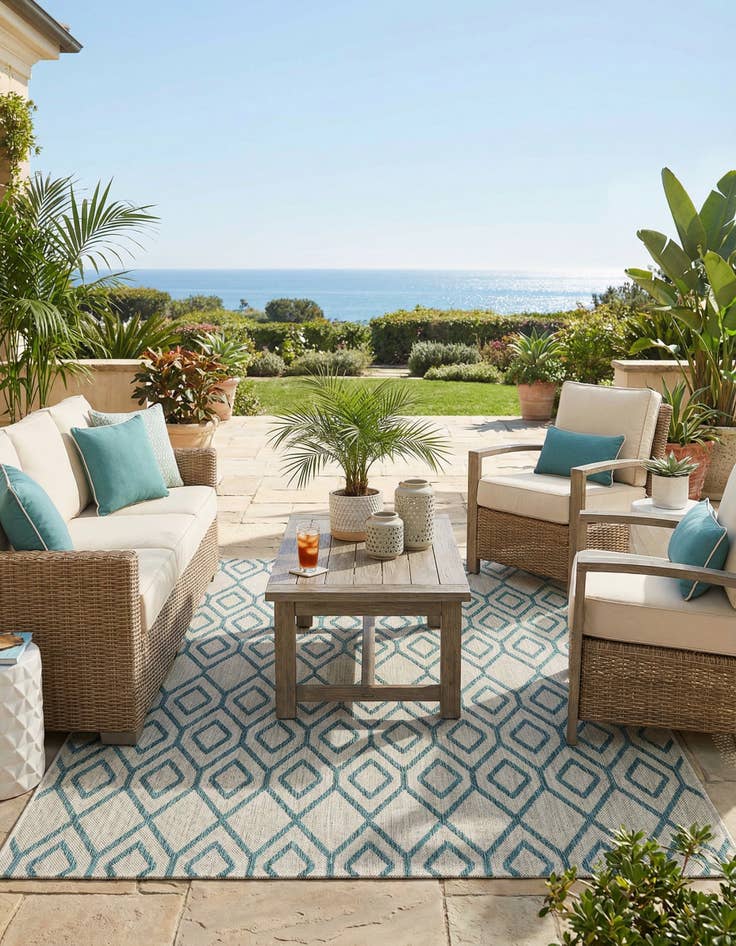 Detail image of 5' 3 x 8' Washable Jill Zarin Turks and Caicos Indoor / Outdoor Rug