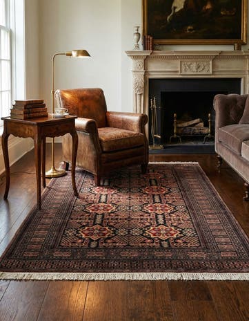 4' 2 x 6' 1 Hand Knotted Bokhara Oriental Wool Rug