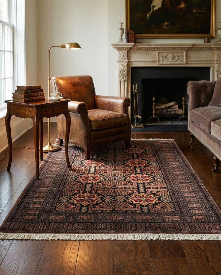 4' 2 x 6' 1 Hand Knotted Bokhara Oriental Wool Rug