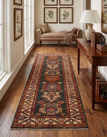 2' 9 x 8' 5 Hand Knotted Kazak Runner Rug