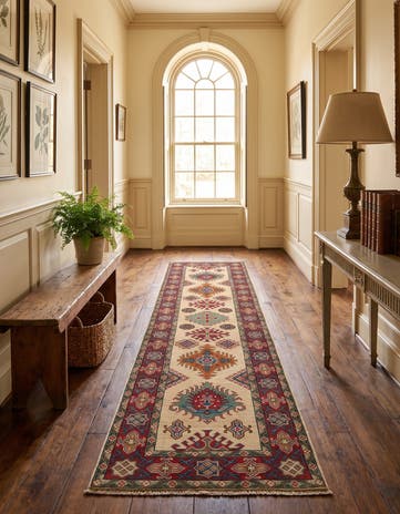 2' 7 x 10' Hand Knotted Kazak Runner Rug
