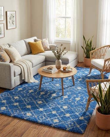  6' x 9' Moroccan Trellis Shag Rug