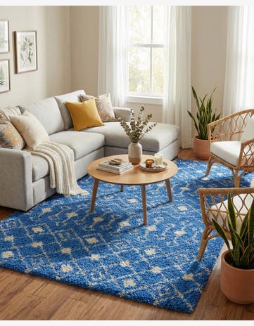 6' x 9' Moroccan Trellis Shag Rug