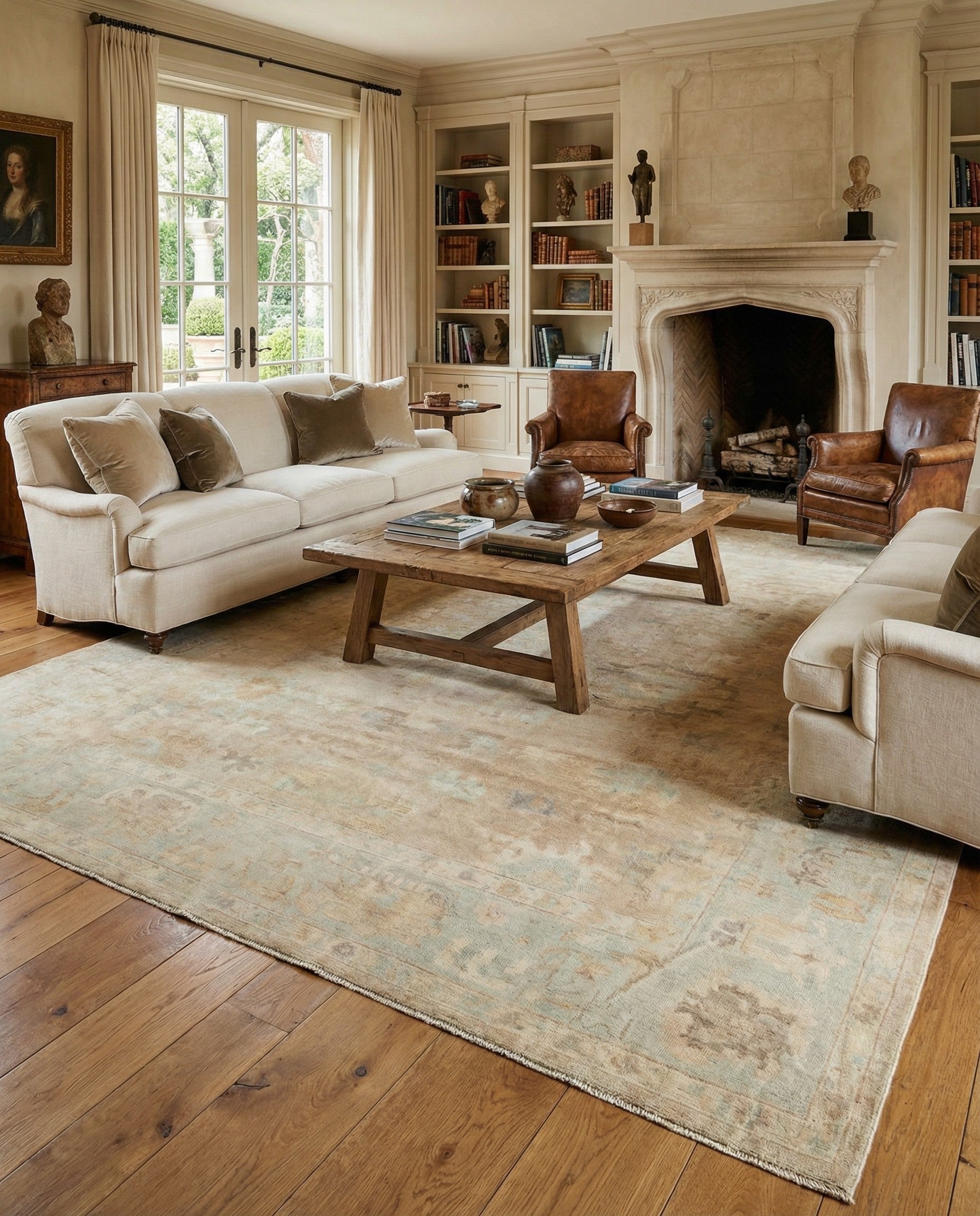 11' 9 x 14' 9 Hand Knotted Oushak Wool Rug