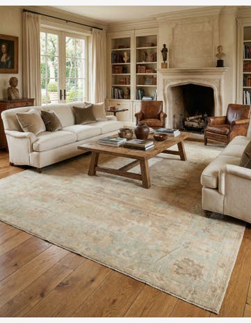 11' 9 x 14' 9 Hand Knotted Oushak Wool Rug