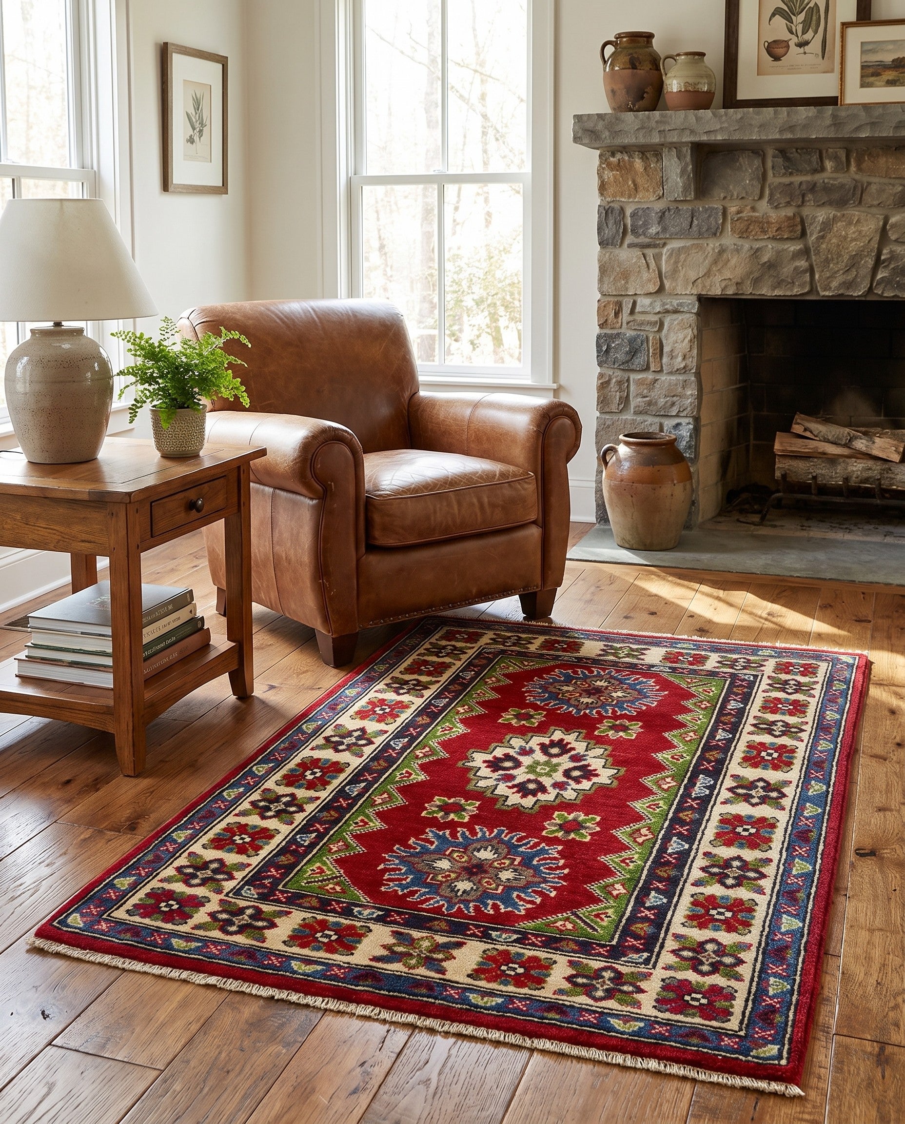 2' 8 x 3' 9 Hand Knotted Kazak Rug