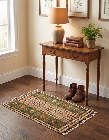 1' 4 x 2' Hand Knotted Ziegler Rug