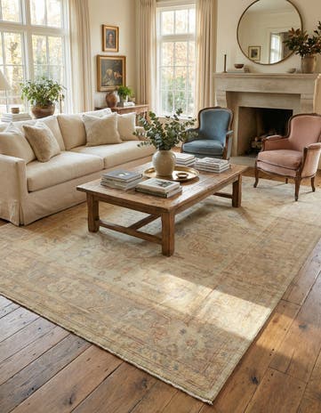8' x 10' Hand Knotted Oushak Wool Rug