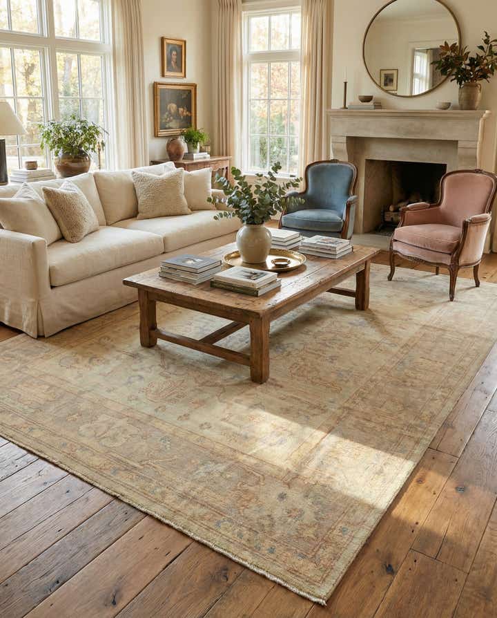 8' x 10' Hand Knotted Oushak Wool Rug