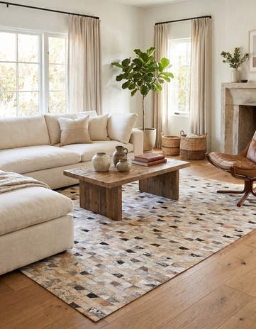 5' 3 x 7' 5 Cowhide Stocks Rug