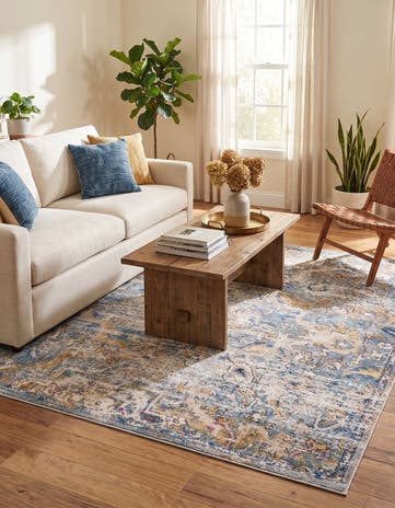 Light Blue Lexington Square Rug