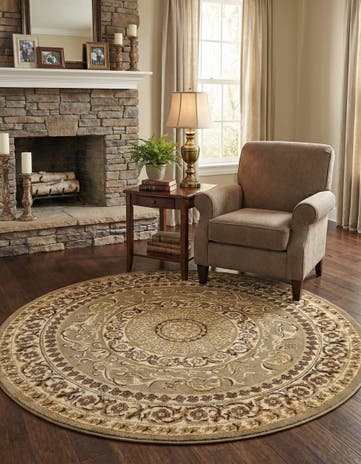 6' x 6' Classic Aubusson Round Rug
