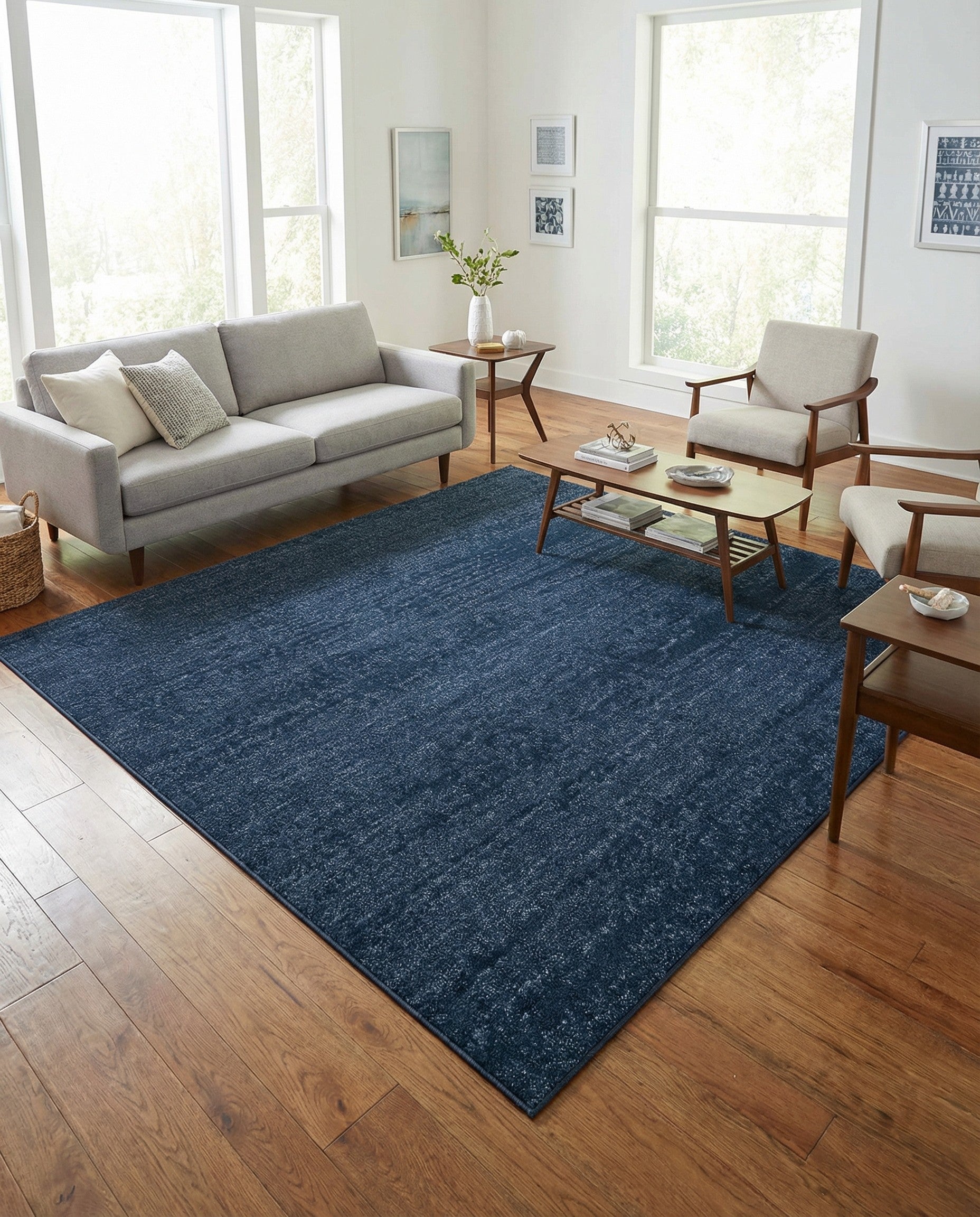 Navy Blue 7' 10 x 7' 10 Angelica Square Rug | Rugs.com