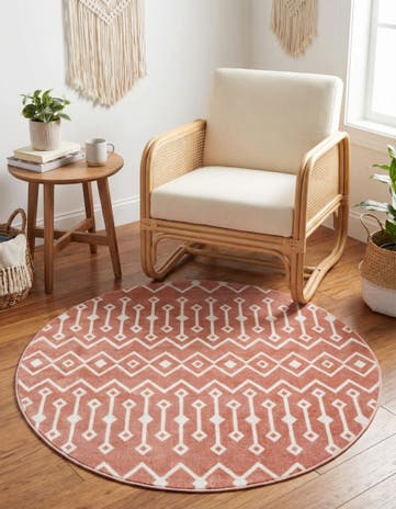 3' x 3' Bohemian Trellis Round Rug