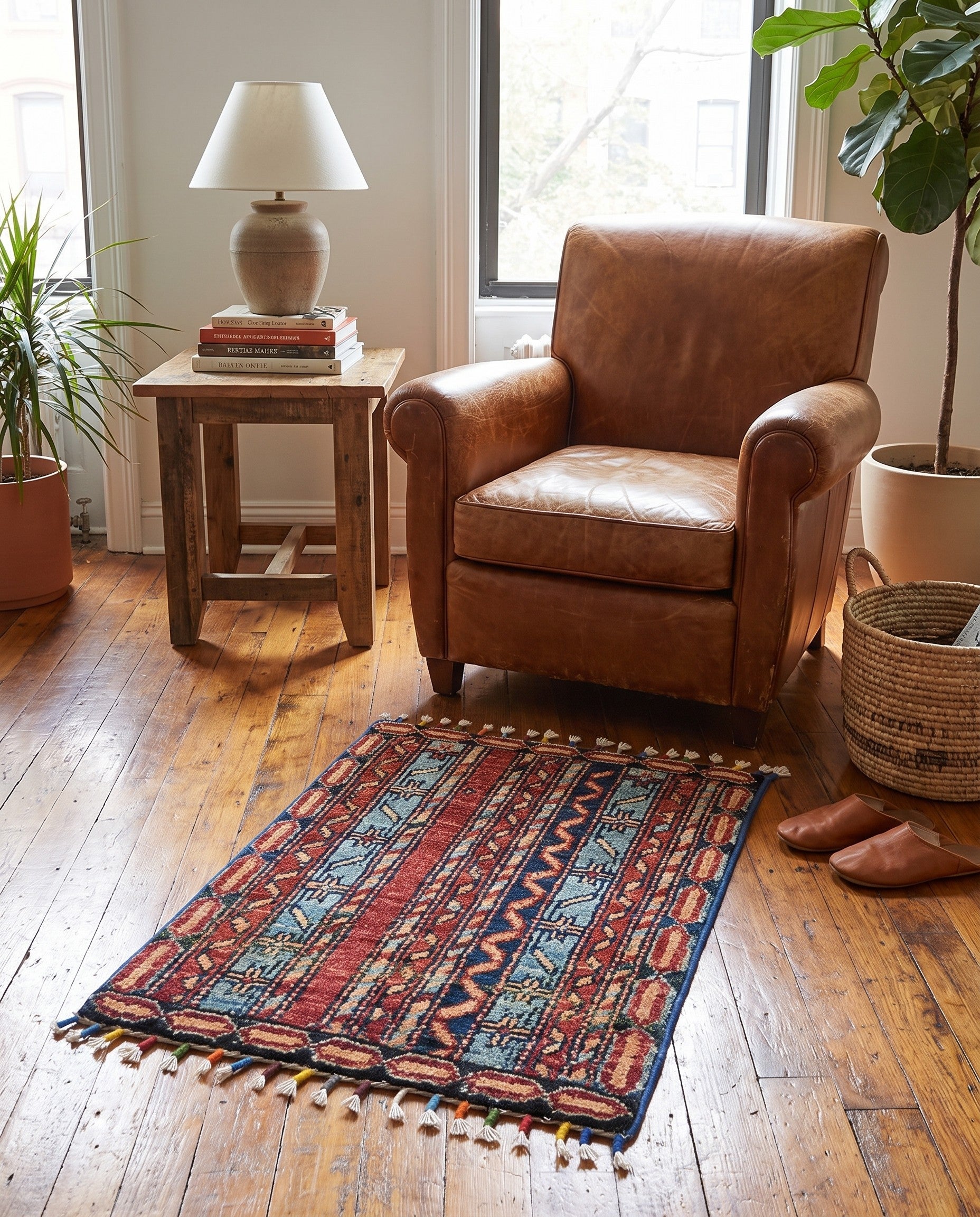 1' 4 x 2' Hand Knotted Ziegler Rug