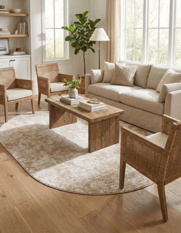 Sand Aurora Oval Rug