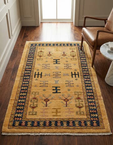 3' 4 x 5' 1 Hand Knotted Ziegler Wool Rug