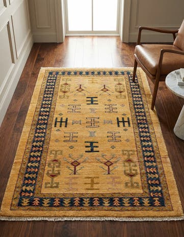 3' 4 x 5' 1 Hand Knotted Ziegler Wool Rug