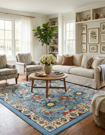 Blue Neda Square Rug