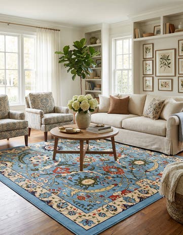 Blue Neda Square Rug