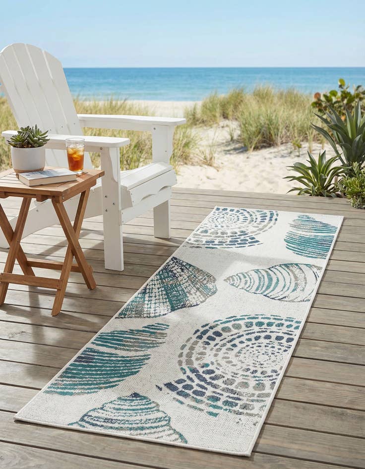 Detail image of 2' x 6' Washable Coastal Indoor / Outdoor Runner Rug