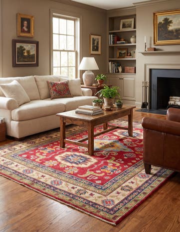 5' 1 x 6' 9 Hand Knotted Kazak Rug