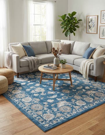 Blue Boston Square Rug