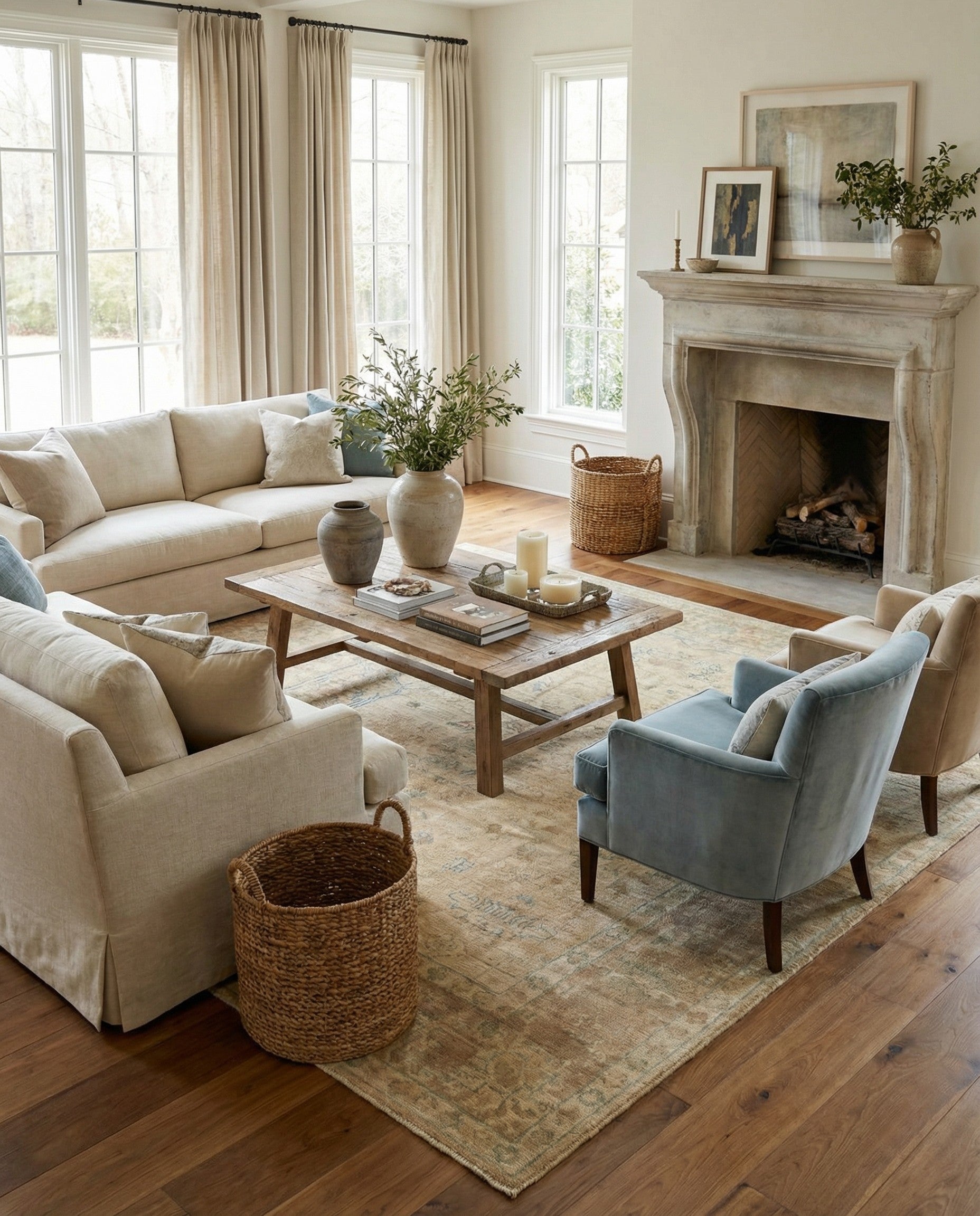 8' x 9' 9 Hand Knotted Oushak Wool Rug