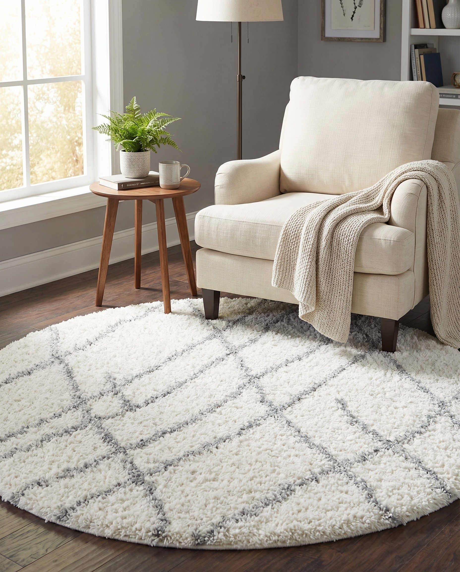 Primary image 5' 3 x 5' 3 Soft Touch Shag Round Rug