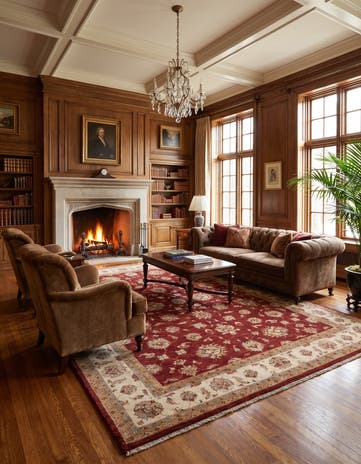 9' 1 x 11' 9 Hand Knotted Ziegler Rug