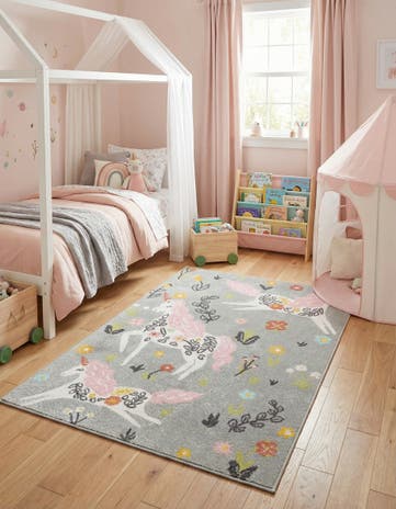 4' x 6' Unicorns Whimsy Kids Rug
