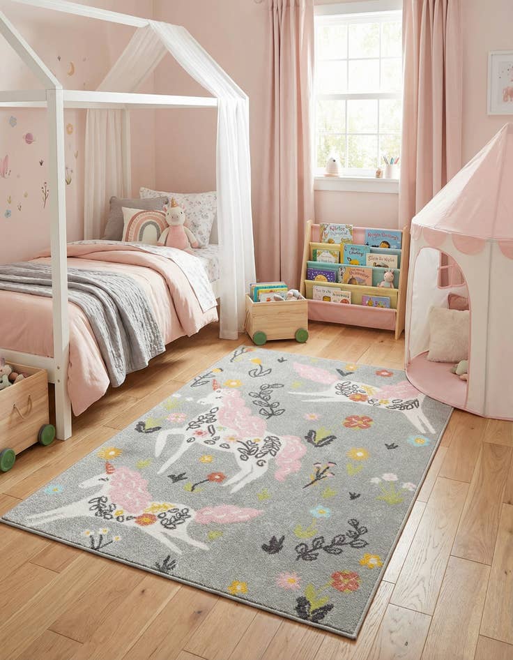 Detail image of 4' x 6' Unicorns Whimsy Kids Rug