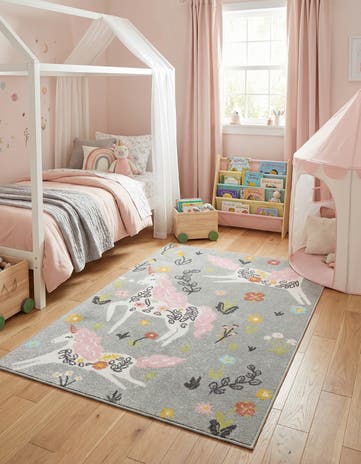 4' x 6' Unicorns Whimsy Kids Rug