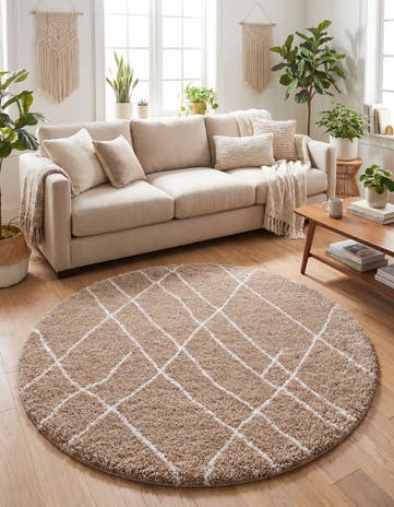 6' x 6' Soft Touch Shag Round Rug