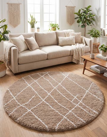 6' x 6' Soft Touch Shag Round Rug
