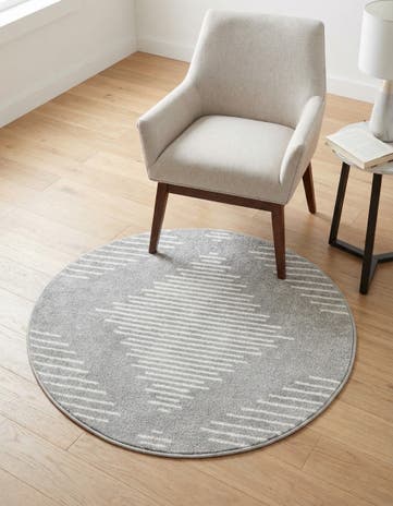 Gray and Ivory Kai Round Rug