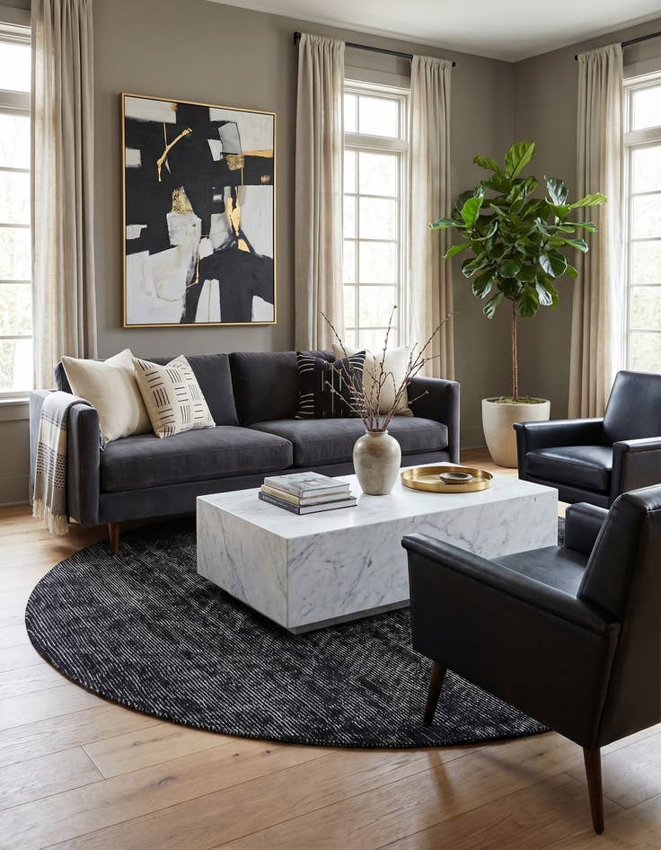 Detail image of 7' 10 x 7' 10 WoolCraft Geometric Round Rug