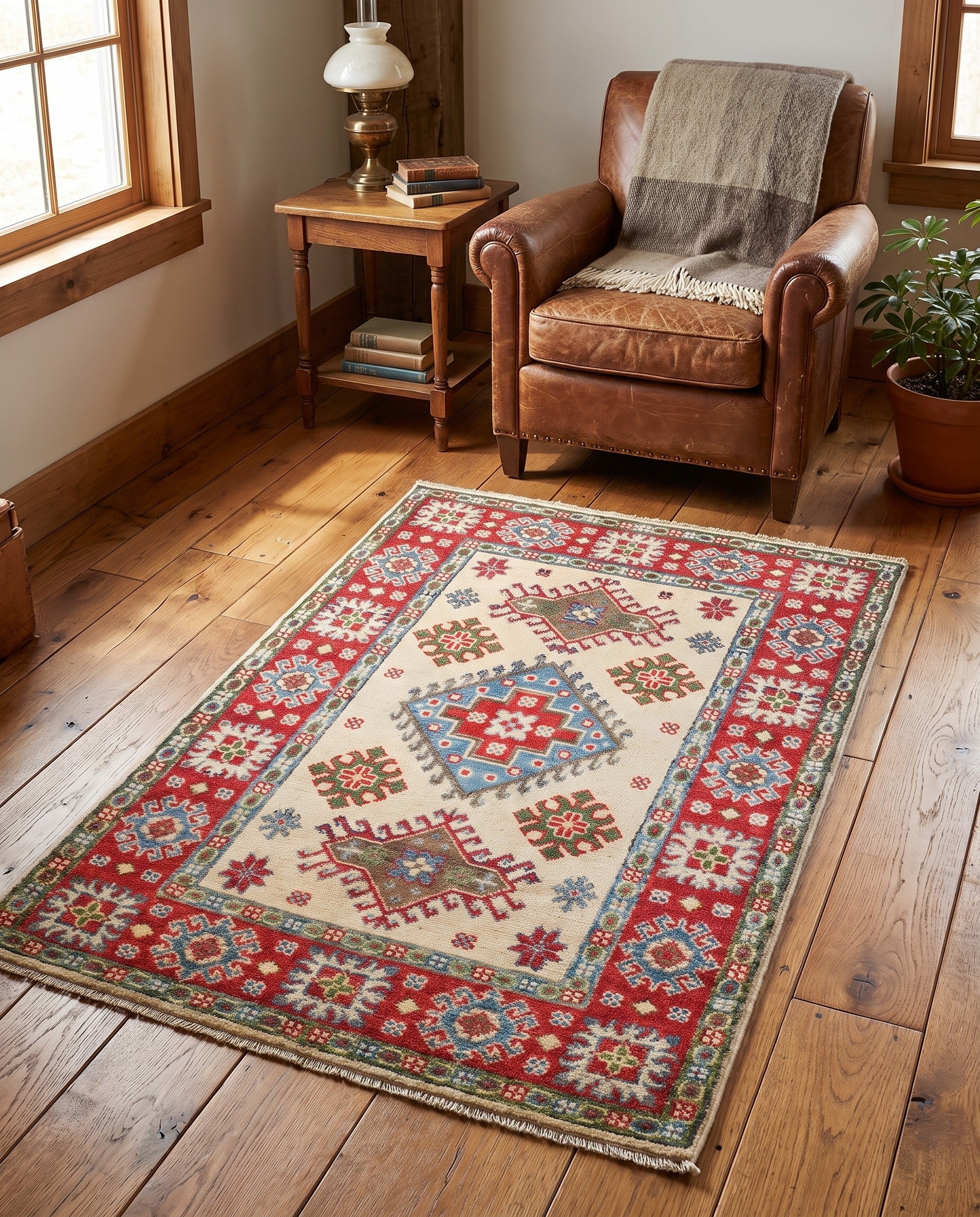 2' 6 x 3' 10 Hand Knotted Kazak Rug