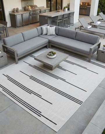 10' x 10' Easy-Clean Modern Indoor / Outdoor Square Rug