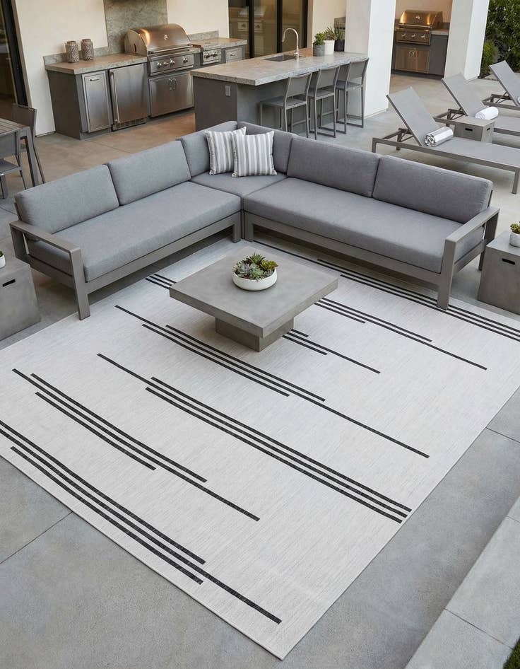 Detail image of 10' x 10' Easy-Clean Modern Indoor / Outdoor Square Rug