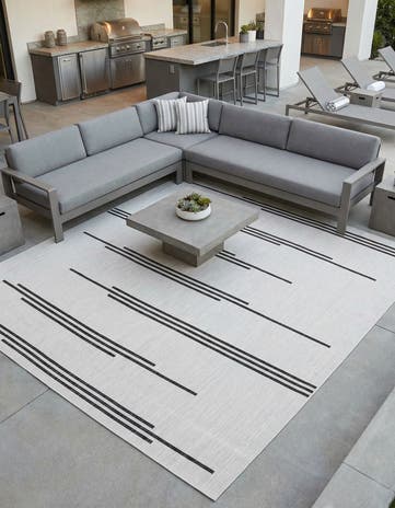 10' x 10' Easy-Clean Modern Indoor / Outdoor Square Rug