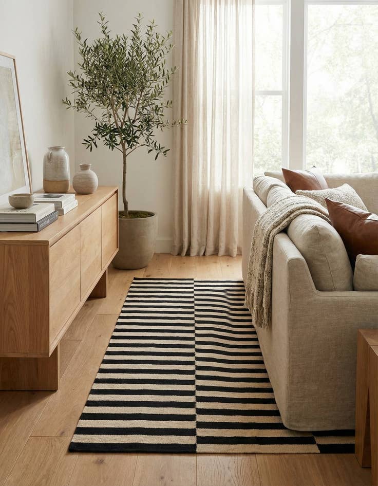 Detail image of 3' 1 x 5' 9 Hand Woven Kilim Modern Wool Rug