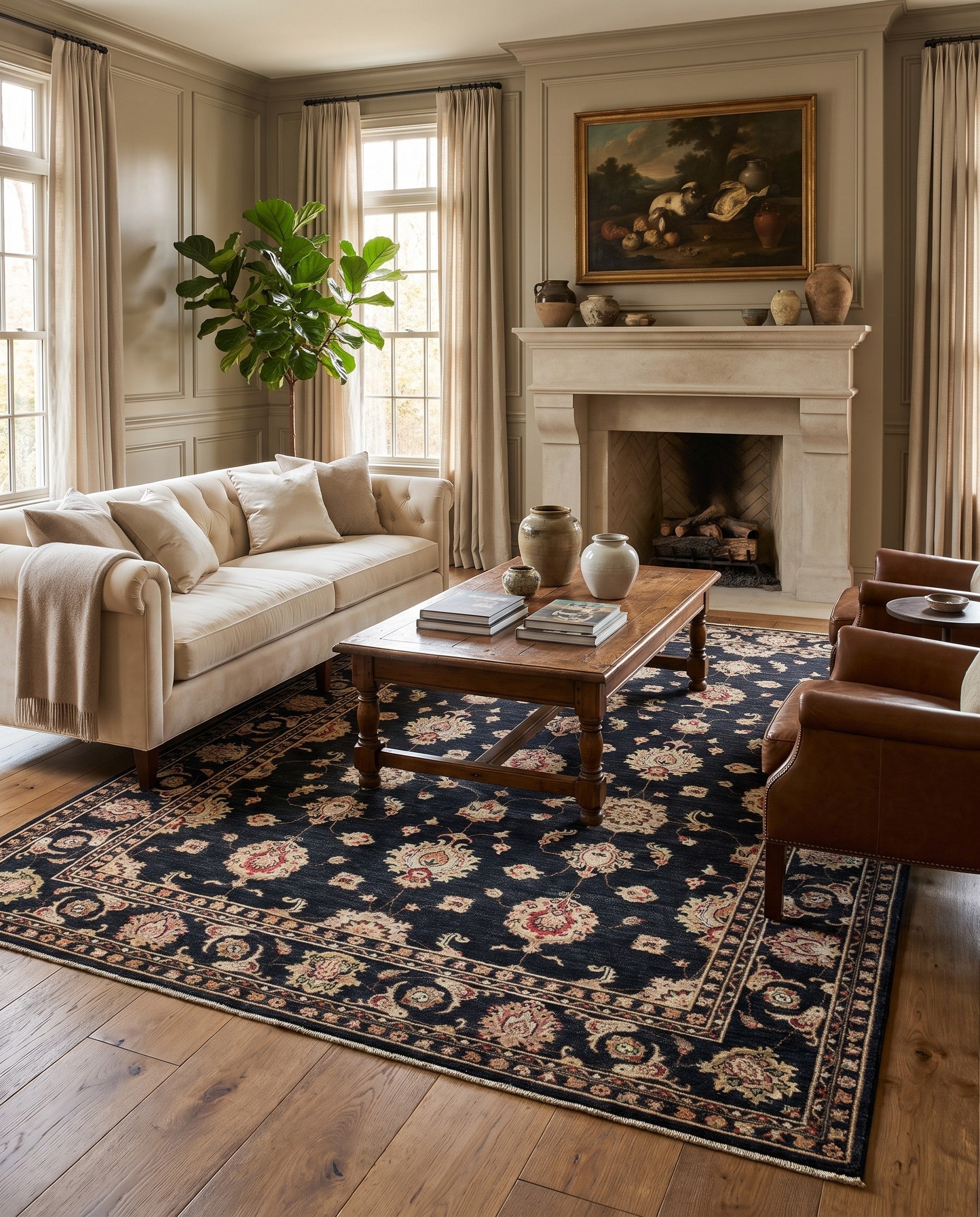 7' x 10' Hand Knotted Ziegler Rug