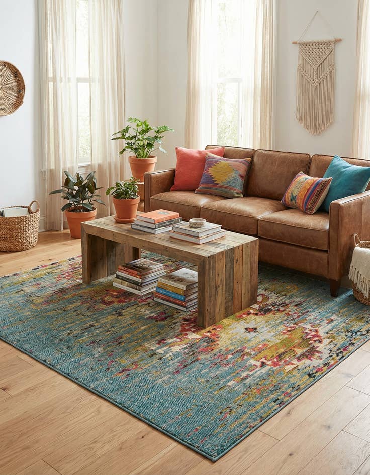 Detail image of 6' x 6' Washable Carnevale Square Rug