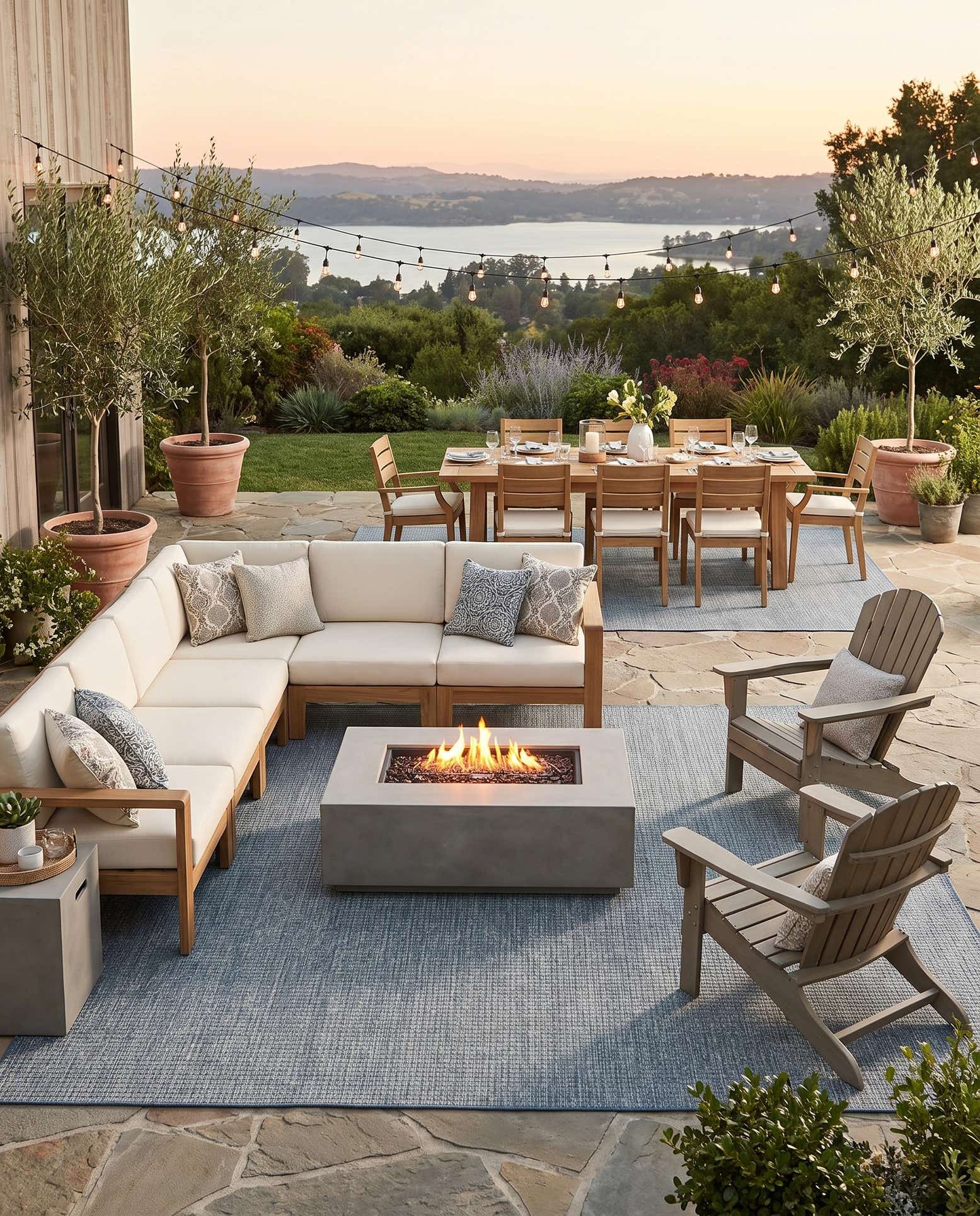 10' x 14' Easy-Clean Checkered Indoor / Outdoor Rug