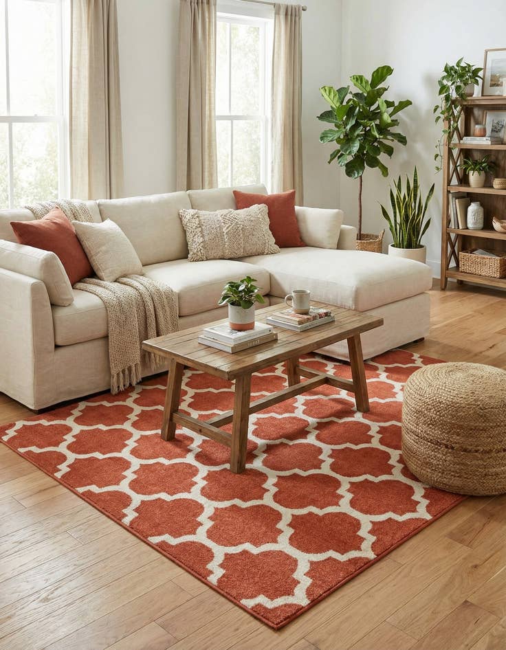 Detail image of 6' x 6' Lattice Square Rug