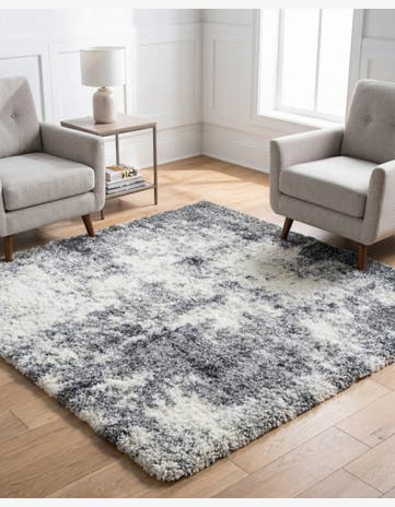 Smoke Gray Soft Touch Shag Square Rug