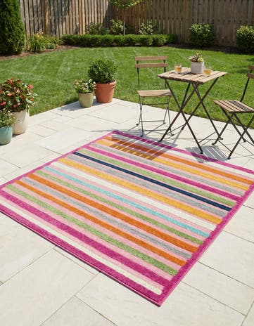 Pink Easy-Clean Aruba Indoor / Outdoor Square Rug