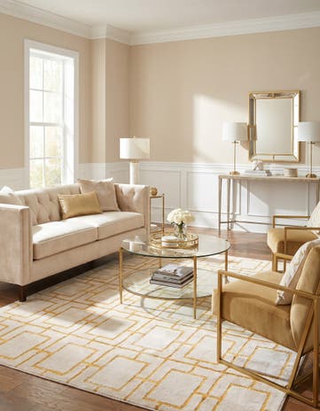 White Gold Marilyn Monroe&trade; Glam Deco Square Rug