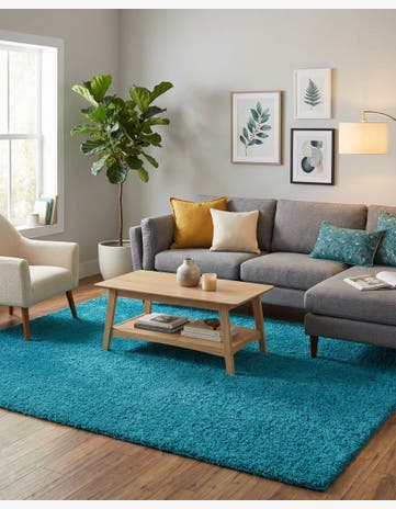 7' 10 x 11' Solid Shag Rug